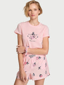 Victoria's Secret - Sleep & Lingerie Pajamas Sets CozyFlannel™ Short Tee-Jama & Scrunchie Set - CozyFlannel™ Short Tee-Jama & Scrunchie Set