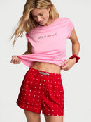 Victoria's Secret - Sleep & Lingerie Pajamas Sets CozyFlannel™ Short Tee-Jama & Scrunchie Set - CozyFlannel™ Short Tee-Jama & Scrunchie Set
