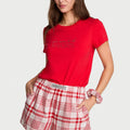 Kiss Kiss Red Plaid