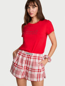 Victoria's Secret - Sleep & Lingerie Pajamas Sets CozyFlannel™ Short Tee-Jama & Scrunchie Set - CozyFlannel™ Short Tee-Jama & Scrunchie Set