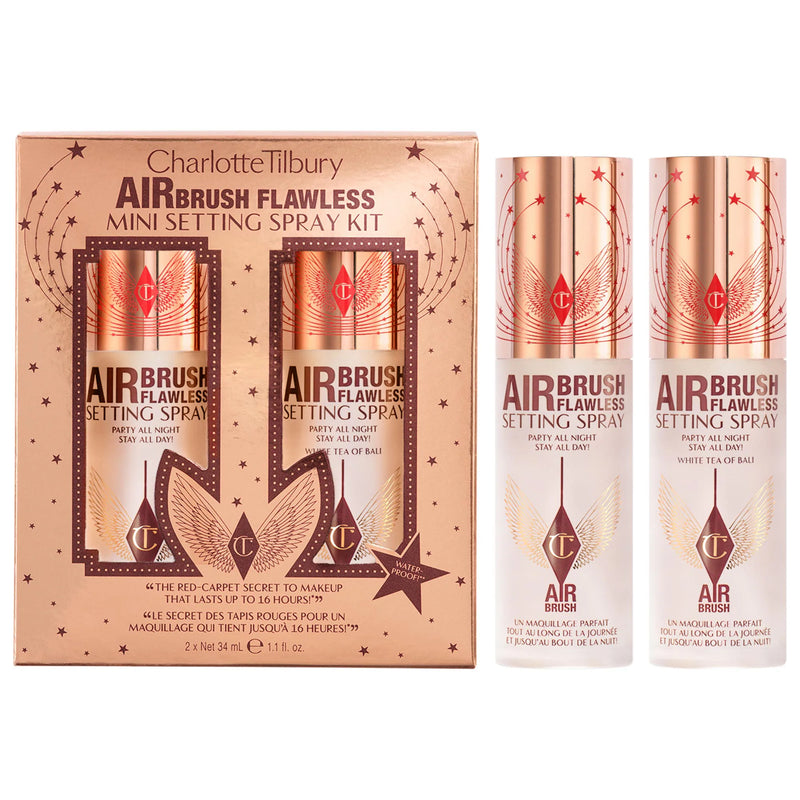 Charlotte Tilbury - Spray fixador - Mini Airbrush Flawless Hydrating & Waterproof Setting Spray Duo Gift Set
